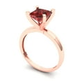 thumbnail image 2 of Solitaire Engagement Ring for Women - 1.5ct Natural Garnet in 18K Rose Gold Promise Ring, 2 of 6