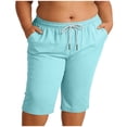 thumbnail image 6 of Juesizh Bermuda Shorts for Women Plus Size Drawstring Waist Shorts Casual Athletic Solid Color Workout Shorts with Pockets, L-5XL, 6 of 8