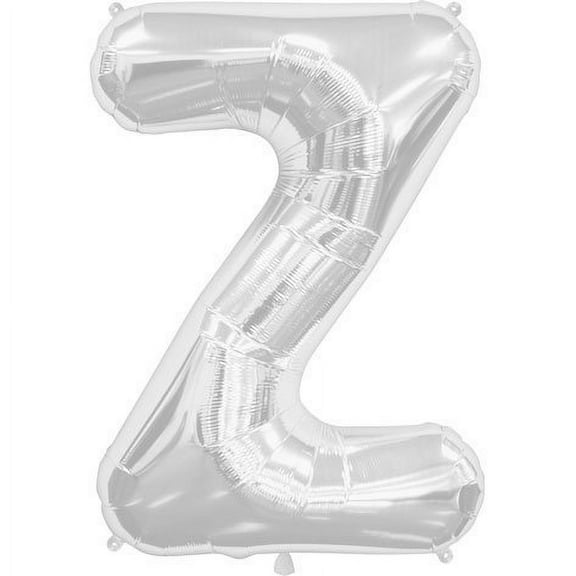 34 inch Letter Z - Northstar - Silver Foil Mylar Balloon - Party Supplies Decorations