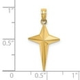 thumbnail image 3 of Diamond2Deal 14K Yellow Gold 2-D Triangle Tipped Cross Charm Pendant for Women (L- 0.98 in), 3 of 4