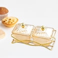 thumbnail image 6 of CoreLiving Yellow Serving Bowls with Lid and Gold Metal Base, Removable Snack Box and Veggie Tray for Charcuterie, Nuts and Condiments, Modern Fruit Bowl, 6 of 10