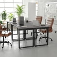 thumbnail image 3 of BizChair Commercial 48x24 Conference Table with 1" Thick Double Sided Laminate Table Top with PVC Edging and Heavy Duty U-Frame Steel Base, Gray Oak, 3 of 11