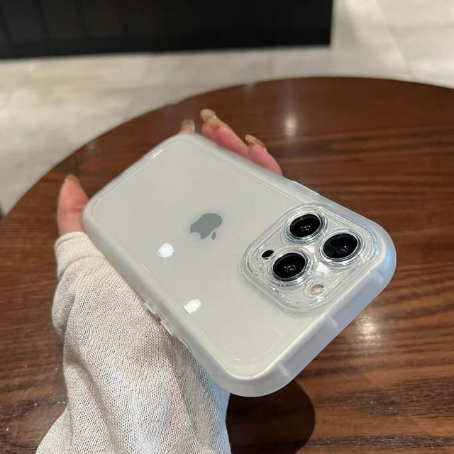 Luxury Shockproof Silicone Bumper Clear Phone Case For iPhone 15 14 13 12 11 Pro Max Lens Protection Transparent Cove