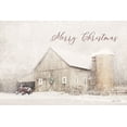 thumbnail image 2 of Deiter, Lori 14x11 Black Ornate Wood Framed with Double Matting Museum Art Print Titled - Merry Christmas Farm, 2 of 4