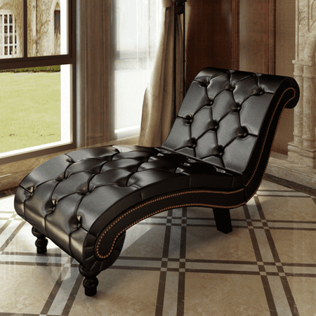 Brown Leather Chaise - vidaXL Chesterfield Brown Chaise Lounge Button Tufted