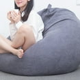 thumbnail image 3 of Solid Color Cloth Lazy Lounger Bean Bag Sack Chair Sofa Dust Cover Decoration, 3 of 8