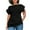 Black, variant on Blouses for Women Dressy Casual Bubble Sleeve T-Shirt with Asymmetric Zipper! Casual Solid Color Tees for Women