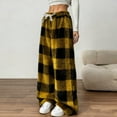 thumbnail image 4 of Gytharion Fuzzy Pajama Pants for Women Winter Fleece Warm Pj Pants with Pockets Cute Plaid Printed Drawstring Elastic Waisted Furry Lounge Pants, 4 of 5
