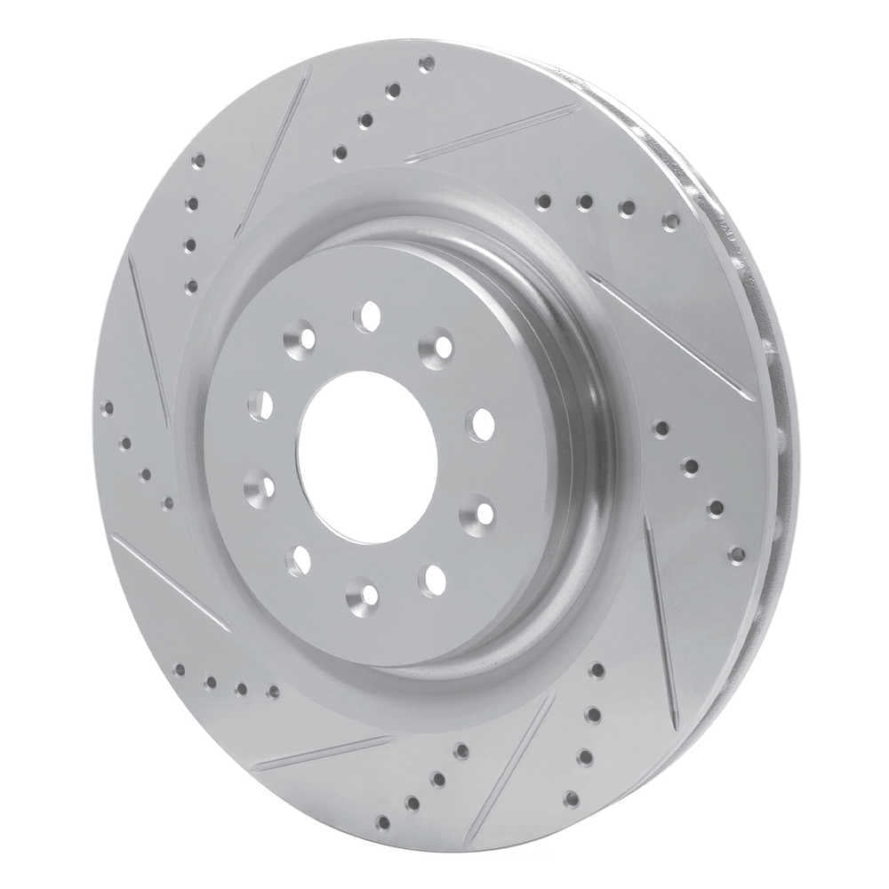 Dynamic Friction Company 631-20016L DFC Brake Rotor - Drilled And Slotted - Silver