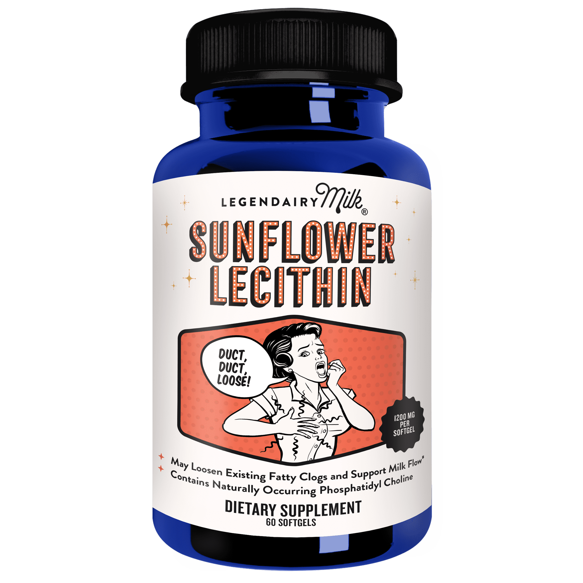 Legendairy Milk Sunflower Lecithin Softgels for Adults - Organic Dietary Supplement, 60 ct, 1 Bottle