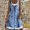 Light Blue, variant on Women's Casual Dress Dresses For Women Beach Spring Striped Print Cute Dress Sleeveless Casual Dress Round Neck Loose Tank Dress Blue L