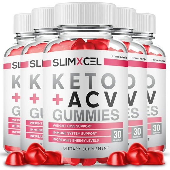 SlimXcel Keto ACV Keto Gummies, Slim Xcel Gummies, Maximum Strength Formula with Apple Cider Vinegar, Dietary Supplement (5 Pack)