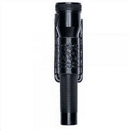 Flashlight Holder Basketweave AKER LEATHER Open Top and Bottom Flashlight Holder Finish: Basket Weave Flashlight: Pelican M6 ()