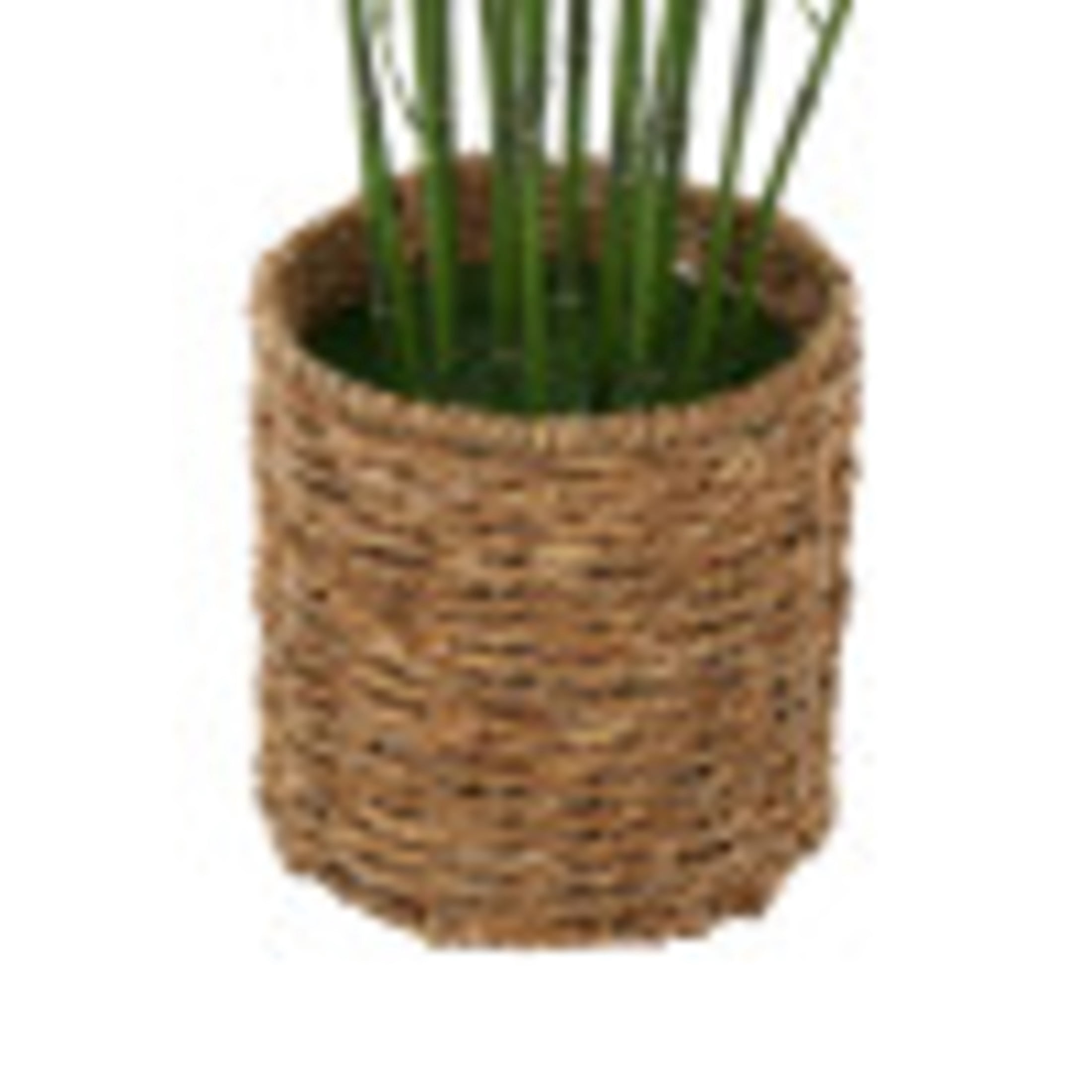 DecMode 59" Artificial Bamboo Tree in Realistic Leaves and Brown Seagrass Pot