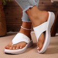 thumbnail image 5 of Yyuenw Thick Sole Thong Flip Flops Women PU Open Toe Summer Beach Casual Outdoor Walking Shoes, 5 of 9