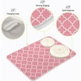 thumbnail image 4 of Super Absorbent Dish Drying Mat, Microfiber Fast-Drying Dish Mat, 16''''x18'''', Kitchen Dish Drying Pad, Pink Moroccan, 4 of 7