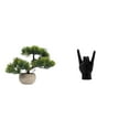 thumbnail image 1 of Árbol bonsái artificial,Bonsái artificial para decoración de escritorio o interior,Bonsái artificial,planta falsa en maceta.,Estatua del gesto de la roca,Figuras de estatuas de dedos con, 1 of 8