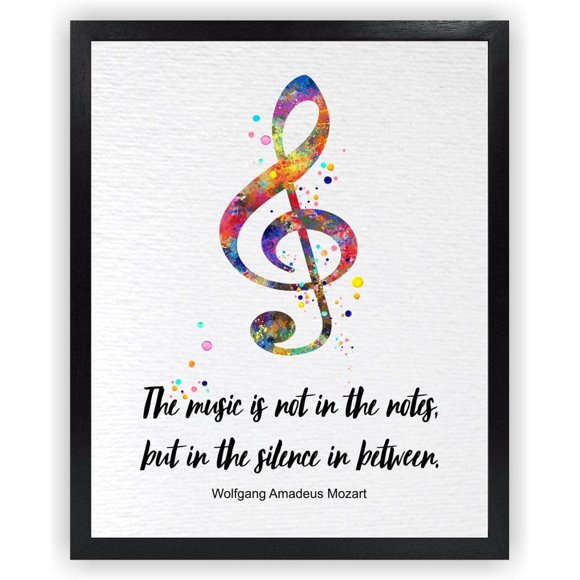 Asdg12s Unframed Treble Clef Sign Inspirational Quote Music Notes Watercolor Art Print Music Studio Recording Room Decor Musician Wall Decor Wall Hanging DN735