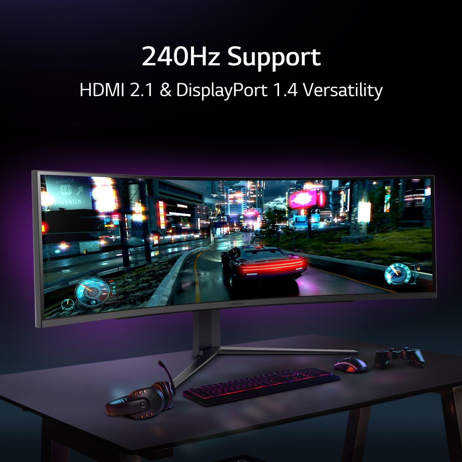 LG 49" Curved UltraGear® DQHD 1ms 240Hz Monitor with VESA DisplayHDR™ 1000- 49GR85DC-B