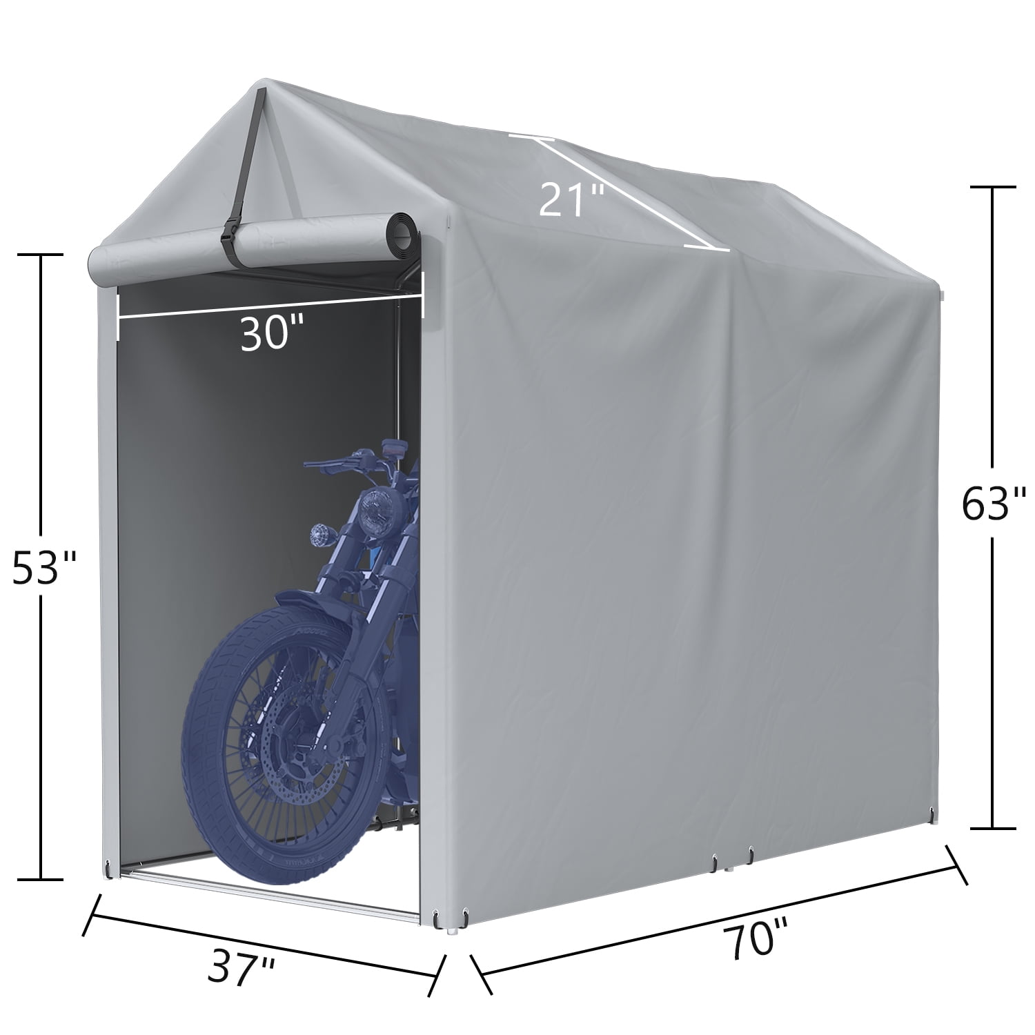 Homall Outdoor 3 x 6 x 5 ft Canopy Storage Shelter Portable Shed Outdoor Heavy Duty Carport with Roll-up Zipper Door, Waterproof and UV Resistant Outdoor Storage Shed for Bike, Garden Tools, Gray
