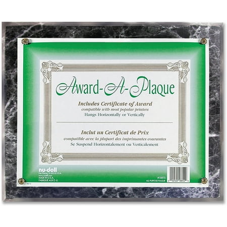 - Nu-Dell, NUD18815M, Woodgrain Award-A-Plaque, 1 Each, Black Marble
