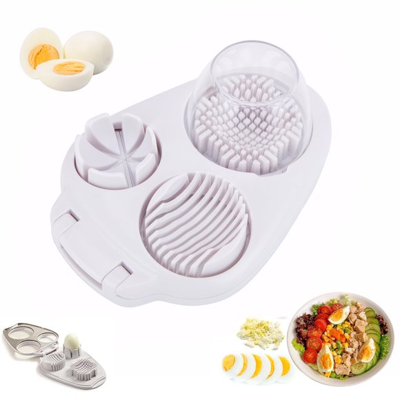 Bohorizon Egg Slicer for Hard Boiled Eggs, 3-in-1 Stainless Steel Fruit Cutter
