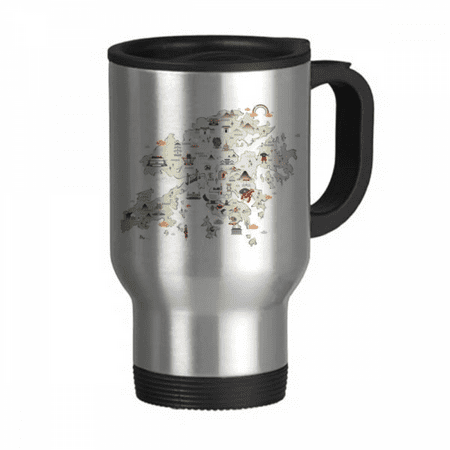 

Hong Kong Hiking Locations Map China Travel Mug Flip Lid Stainless Steel Cup Car Tumbler Thermos