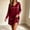 Wine, variant on Womens Satin Silk Nightgown V-Neck Loose Fit Soft Long Sleeve Night Sleepwear Dress Pink XL