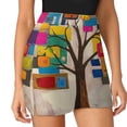 thumbnail image 3 of Abstract Geometric Art Women's Shorts Non-Slip Single Pocket A-line Trouser Skirt Summer Shorts Casual Shorts for Women, 3 of 7