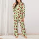 thumbnail image 2 of Balery Strawberry Floral Conjunto de Pijama con Estampado para Mujer, Conjunto de Dos Piezas con Manga Larga, Ropa de Dormir Suave con Bolsillos, Pijamas Cómodos-Medium, 2 of 7