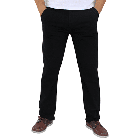 Pantalón de gabardina stretch John Silver Corte recto color negro