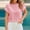 Pink, variant on LADIGASU Women's Casual Solid Color Short Sleeve Round-Neck Blouses Shirts