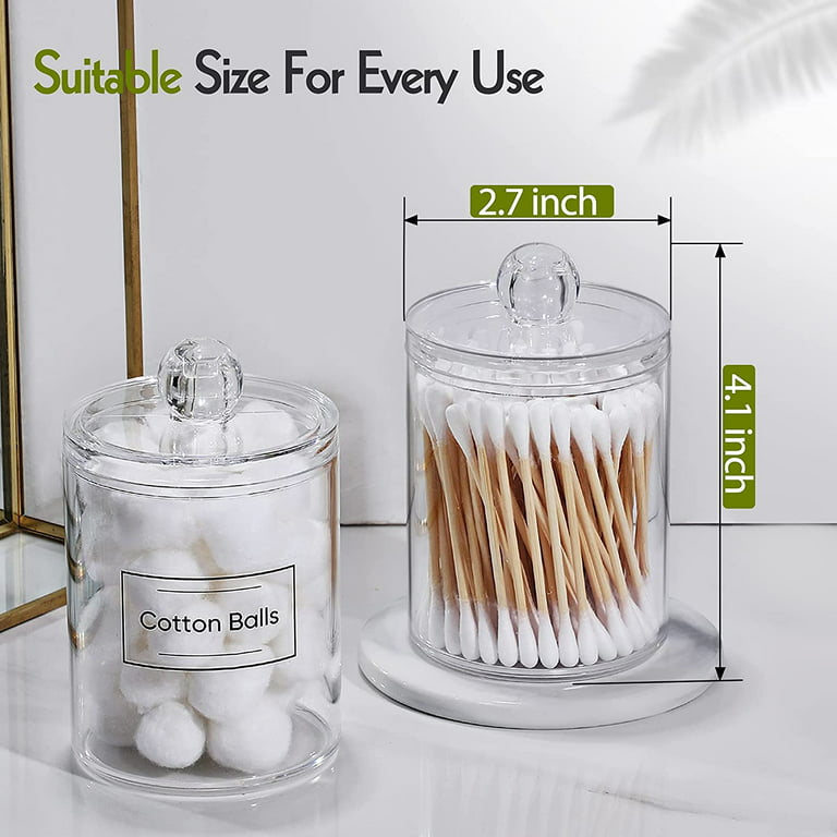 Glass Holder Dispenser Bathroom Jars with Bamboo Lids - Bed Bath