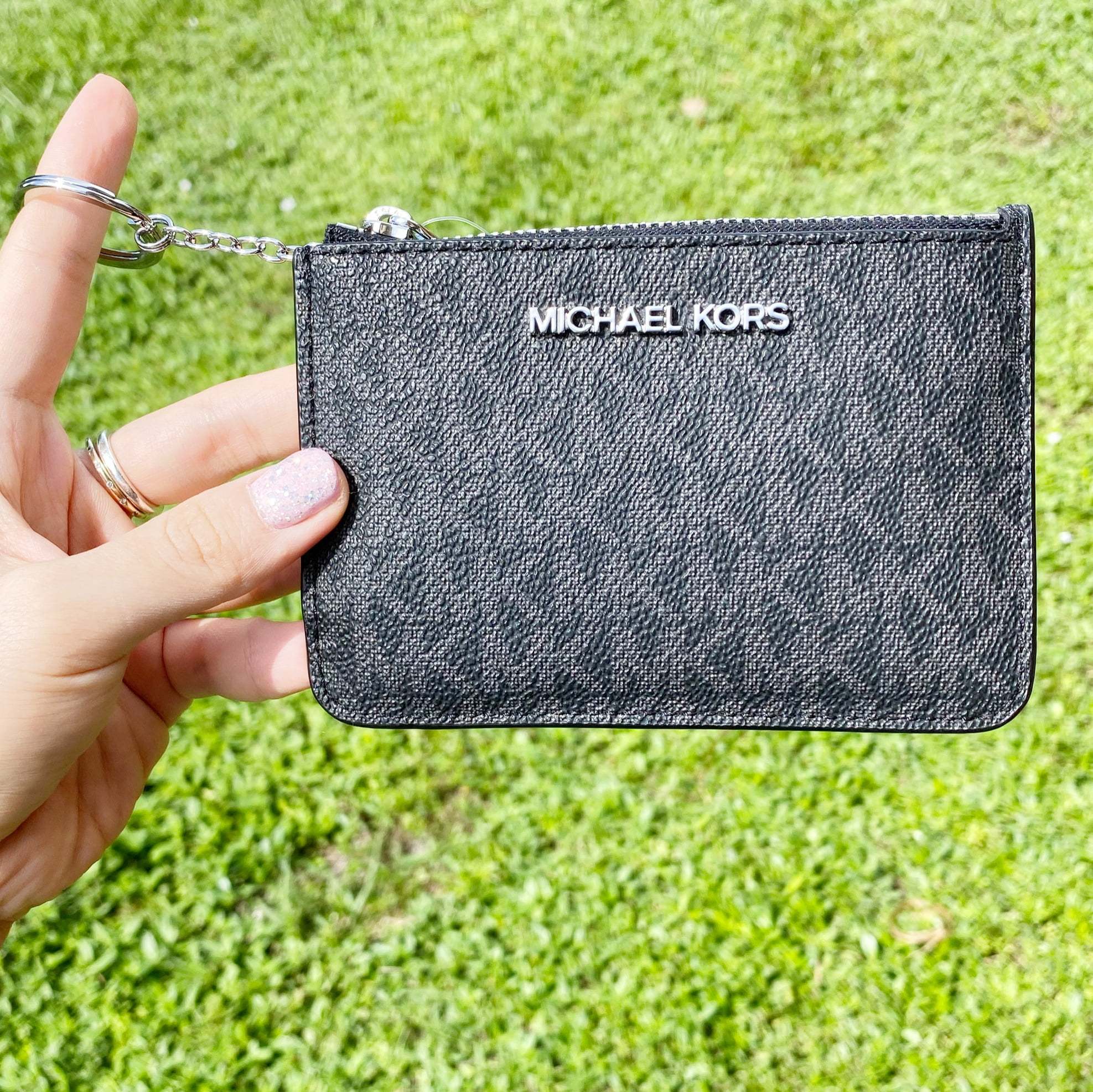 マイカルコース　key and coin purse Michael Kors Jet Set Small Top Zip Coin Pouch ID Card Holder