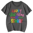 thumbnail image 4 of NINGMENG Hauts et T-Shirts pour Filles Enfants Été Rentrée Scolaire Imprimé Lettre Col Rond Manches Courtes T-Shirts Décontractés Amples, Gris, 5-6 Ans, 4 of 4