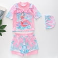 thumbnail image 2 of Girls' Swimsuit 3 Piece Printed with Ruffled and Bow Tie Girls Swimwear Set for Kids, 2 of 7