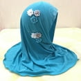 thumbnail image 4 of OGLCCG Girls Muslim Hijab Cotton Kids Floral Lace Head Scarf Shawls Neck Wrap Islamic Scarf Shawls Lace Headscarf Cap for Girls Age 4-6, 4 of 5