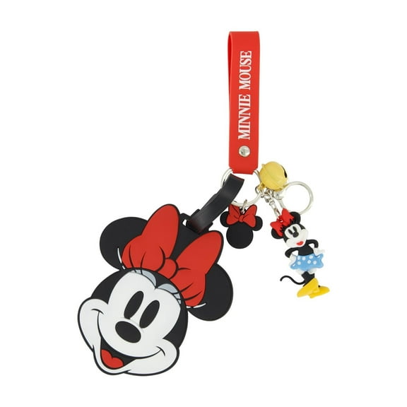 Disney Minnie Mouse 2-Piece Suitcase ID Tag and 3D Lanyard Set with Adjustable Straps, Multi, One Size
