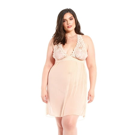 

Plus Size Lady Of The Night Babydoll Set