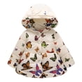 thumbnail image 1 of Baby Girls Winter Butterfly Floral Puffer Jackets Down Coats Toddler Hooded Top Outwear 1-4Y, 1 of 8