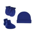 thumbnail image 2 of Clearance! Baberdicy Newborn Hat Gloves Foot Set Three Piece Multi Color Set Blue, 2 of 4