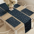 thumbnail image 2 of Ambesonne Dandelion Table Runner & Placemats, Floral Background, Placemat 4 pcs + Runner 16"x90", Indigo White, 2 of 2