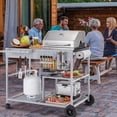 thumbnail image 2 of Gymax Pizza Oven Cart w/Topping Station 2 Spice Containers Wheels & Storage Racks, 2 of 10