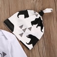 thumbnail image 3 of 3Pcs Baby Boys Clothes Bear Letter Long Sleeve Romepr+Pants Leggings +Hat Suit Newborn Outfits Set, 3 of 9