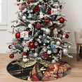 thumbnail image 5 of Sikiie Gothic Eastern Floral Skull 30-48 inches {designName} Print Christmas Tree Skirt Snowman Xmas Tree Skirt with Edge Christmas Decorations for Holiday Party-30", 5 of 7