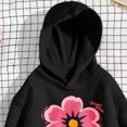 thumbnail image 5 of Wilak Girls Flower Print Hoodies Sweatshirts Pullover Long Sleeve Casual Cute Kids Fall Tops Black 2T, 5 of 7