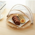 thumbnail image 3 of 2Pcs Food Serving Tent Basket Fly Skeeter Insecct  Bamboo Basket With Dish Mesh Cover Durable Container, 3 of 8