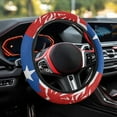 thumbnail image 4 of Pzuqiu Puerto Rico Flag Car Floor Mats with Car Steering Wheel Cover 5 Pcs Full Set Front & Rear Floor Mats with Anti-Slip Pad All Weather Removable Automotive Accessories for Cars, 4 of 6