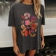 thumbnail image 5 of Faldas Cortas para Mujeres, Impresión de Flores Casual Oversized Camiseta de Manga Corta Top Hecho de 95% Poliéster 5% Spandex para Primavera Verano, Falda Corta de Verano, 5 of 7