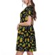 thumbnail image 2 of Balery Pineapple Vestidos sueltos de manga corta para mujer, vestidos de verano 2025, vestidos casuales de corte A con vuelo., 2 of 6